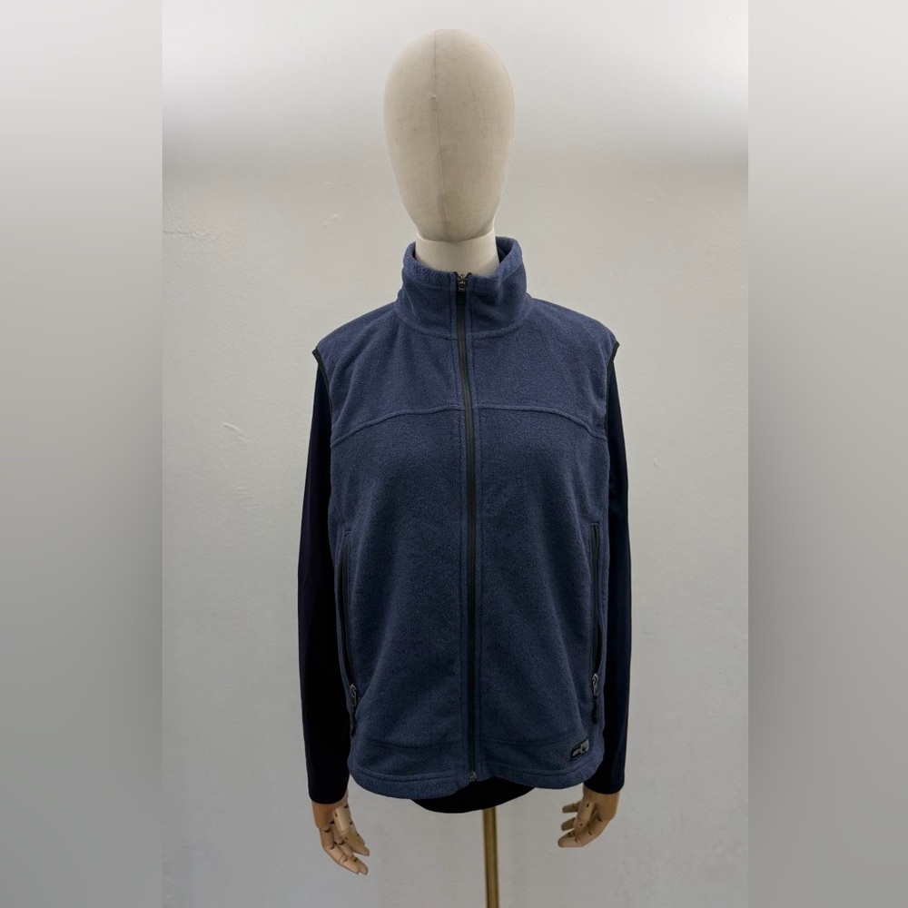 REI Fleece Vest Women L Blue Full Zip Thermal Pro Outdoor Hiking